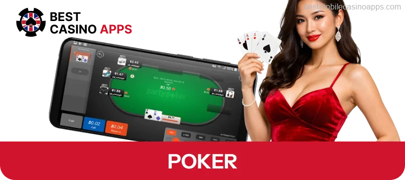 Poker on Best Casino Apps combines Texas Hold’em tables